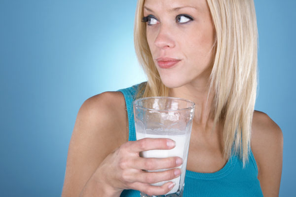 Woman drinking milk