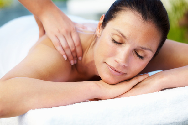 Woman having a massage in spa