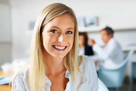 Woman in office