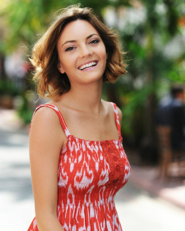 Beautiful woman in the summer heat