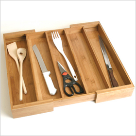 Expanding utensil drawer organizer
