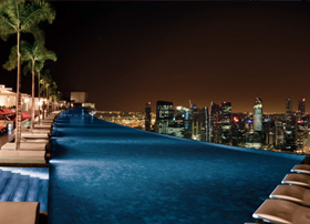 Pool on top of SkyPark Marina Bay Sands, Singapore