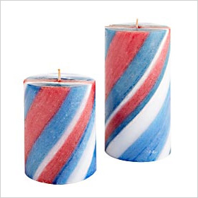 Red, White and Blue striped candles
