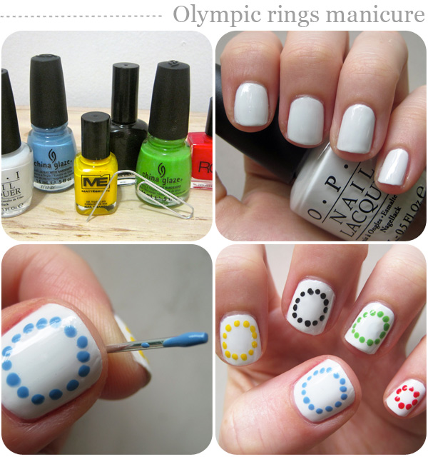 Nail art designs: Olympic rings manicure