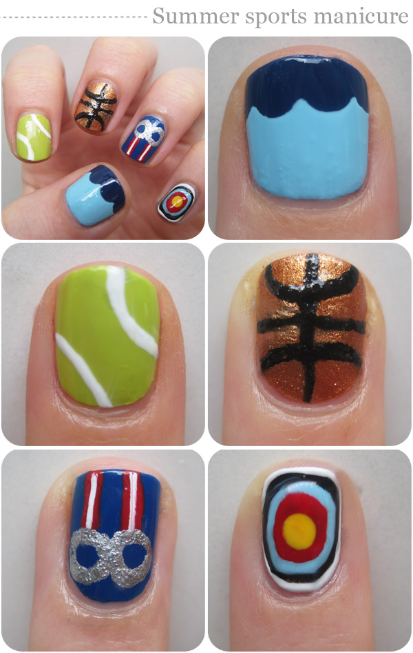 Nail art designs: Summer sports manicure