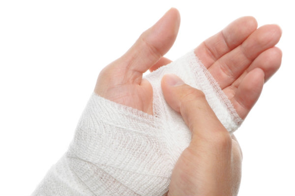 Bandaged hand