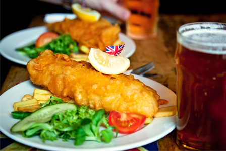 Fish and chips at Summer Olympics party