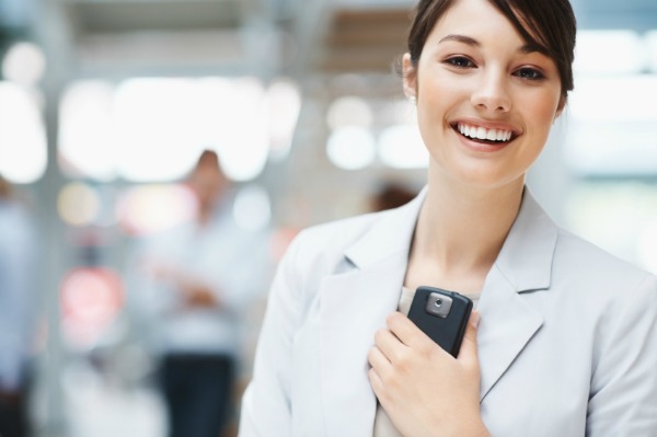 businesswoman with smartphone