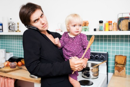 Busy, stressed mom