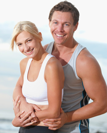Couple exercising together