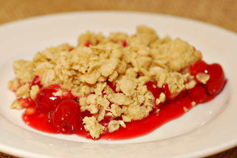 Crumbly cherry cobbler recipe