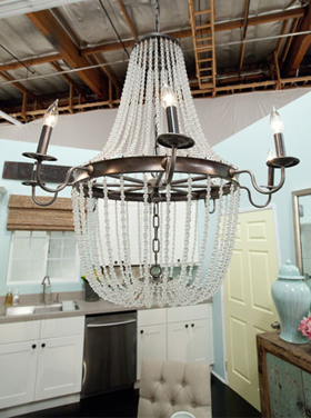 Design Star season 7: chandelier in kitchen