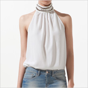 Braided Collar Top