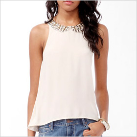 Embellished Collar Top