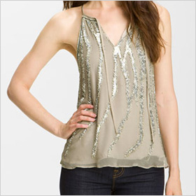 Parker Embellished Tie Neck Tank