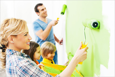 family painting with green chalkboard paint horiz