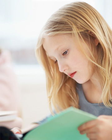 Girl taking test