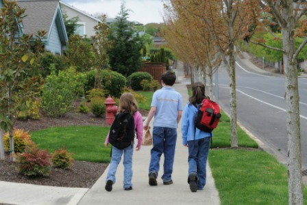 Kids walking to school