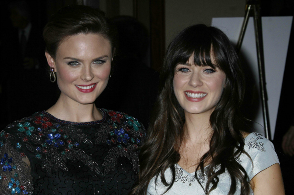 Emily and Zooey Deschanel in Century City, California