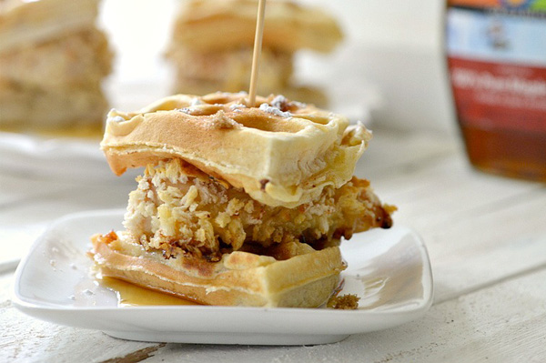 Mini chicken and waffle