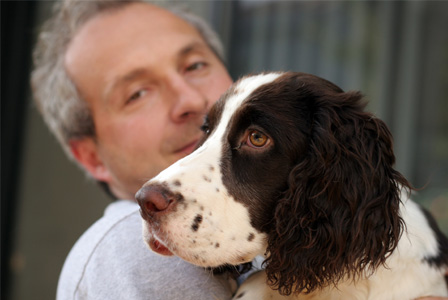 Prisoner with rehab dog