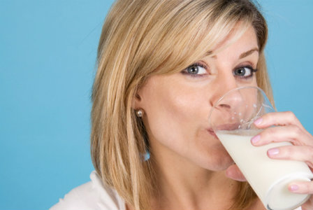 Woman drinking protein shake