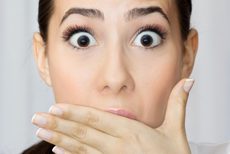 Grossed out woman