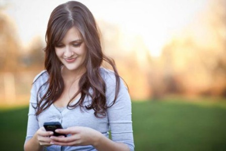 woman on smartphone