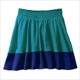 color-blocked jersey skirts