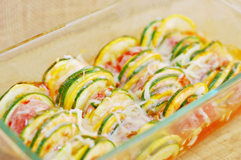 Summer squash cheese bake