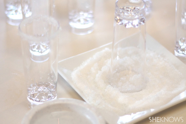 Dip glass in sugar