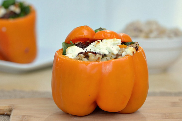 Tonight's Dinner: Barley stuffed peppers recipe