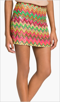 Our pick: Haute Hippie Chevron Mini Skirt, $495, Nordstrom.com