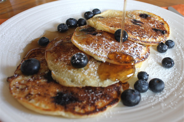 Blueberry ricotta pancakes