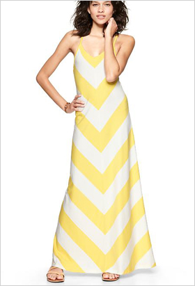 Chevron stripe maxi dress