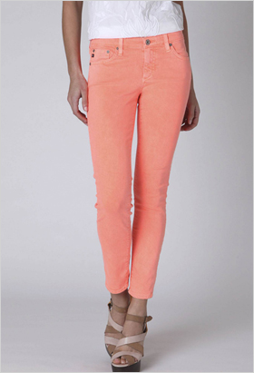 Neon cropped denim
