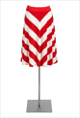 Candy-striped A-line skirt