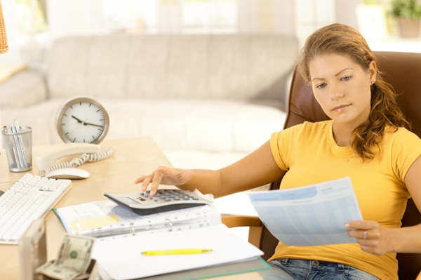 Woman reviewing superannuation finances