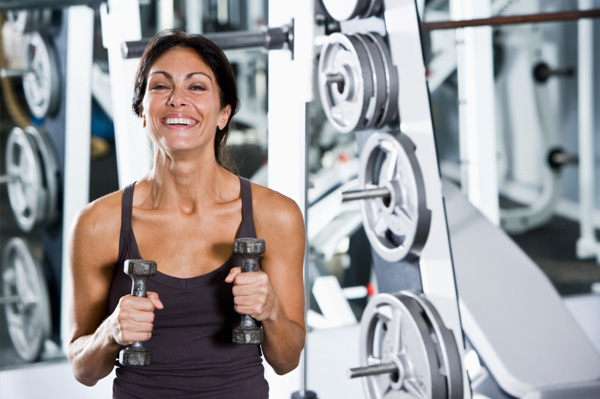 Woman working out at the gym