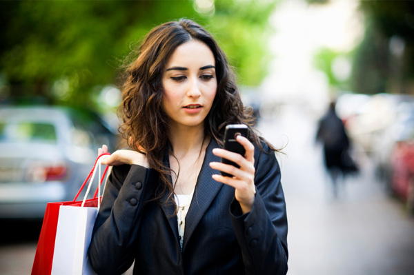 woman with smartphone