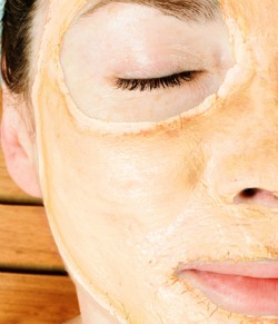 Woman with facial mask