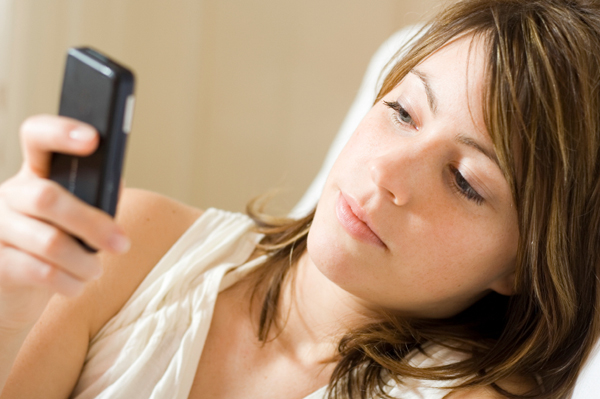 woman with smartphone