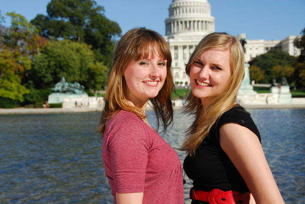 Women on vacation in Washington DC