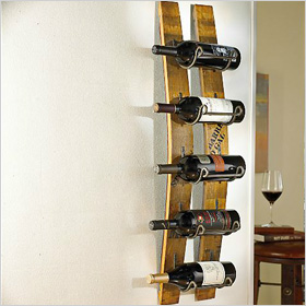 barrel stave wine rack ($100)