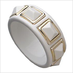 white and gold Kenneth Jay Lane statement cuff