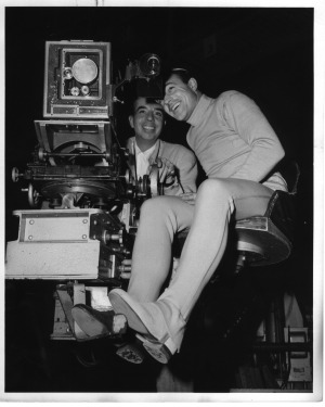 Gene Kelly behind the camera with Vincente Minnelli directing
