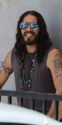 Russell Brand Leaving Golden Bridge Yoga in Hollywood