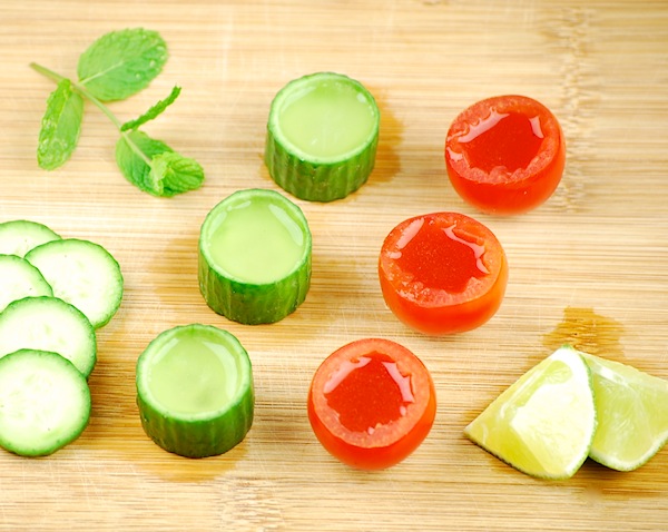 Tomato and cucumber shooters
