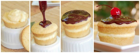 Boston cream cupcake progression