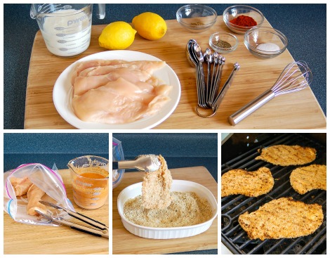 grilled breaded chicken sandwich prep collage